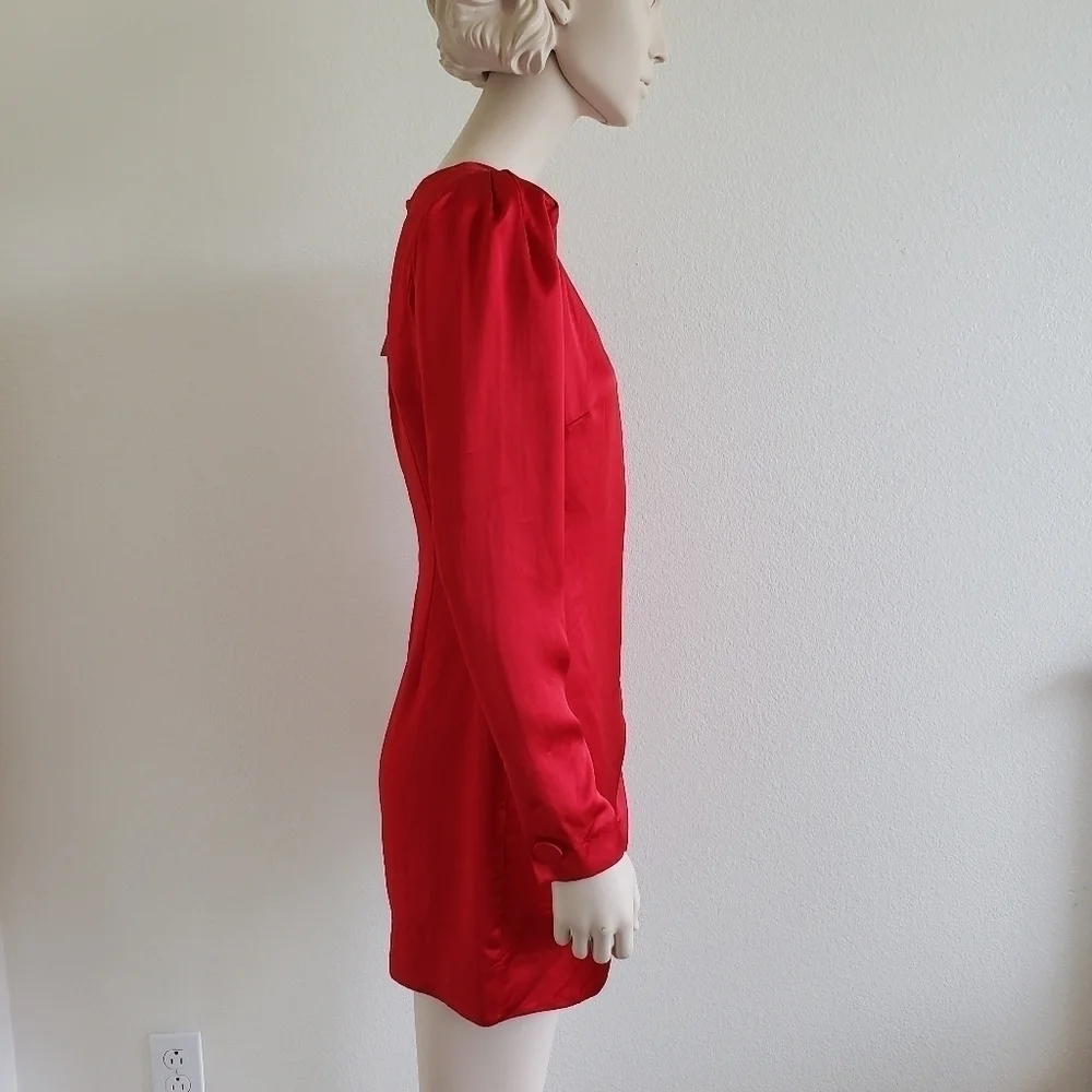 NWT GRLFRND Nik‎ Shirt Mini Dress in Red size Small